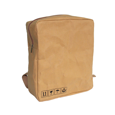 Sac à dos de transport de papier de Brown emballage de conception simple de sac à dos de papier lavable