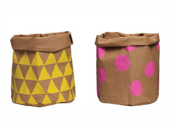 Full Printing Plant Paper Toy Washable Kraft Paper Storage Bag Custom Logo