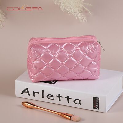 Colefa 2026 New Customizable New Polyester Waterproof Fall/Winter Embroidered Diamond-Quilted Cosmetic Bag Fashion Creative Candy-Colored Bags