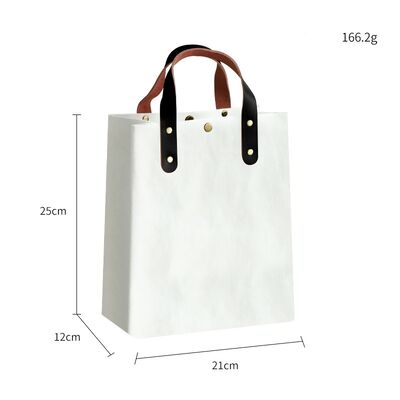 Eco-Friendly Washable Kraft Paper Tote Bag Portable Luxury Commuting Pouch for Office Essentials Book Carryall for Daily Commute