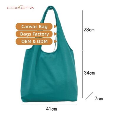 Blank Canvas Tote Bag with Custom Logo Printing Colored Canvas Tote Bag Single-Shoulder Shopping Bag Eco-Friendly Wholesale