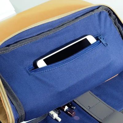 Manufactures Custom Male Brown Washable Kraft Paper Bag Softback Backpack With Front Flap