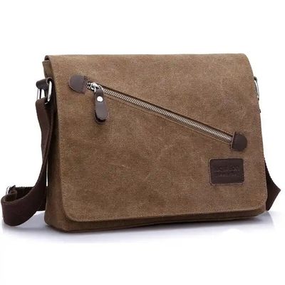 Custom Business Men's Crossbody Shoulder Washable Canvas Messenger Bag For Men