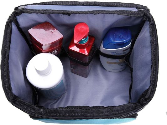 Custom Logo Large 300D Oxford Makeup Toiletry Bag Mesh Hanging Travel For Women Mens Wash