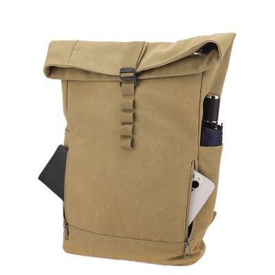 Canvas Men Backpack Large Capacity Commuting Backpack for Daily Use Laptop & Book Bag Splash-Resistant Travel Backpack with LOGO