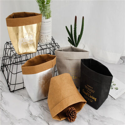 Manufacturer Wholesale Creative Nordic-Style Washable Kraft Paper Bags Tear-Resistant Refrigerator Storage Bags Flower Pots
