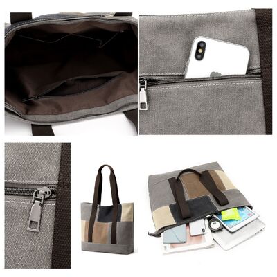 New Style Shoulder Tote Bag Ladies Minimalist Fashion Korean-Style Large Capacity Color-Blocked Patchwork Versatile Canvas Bag