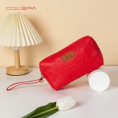 DuPont Paper Handheld Cosmetic Bag Retro Travel Tyvek Paper Waterproof Portable Washable Paper Toiletry Makeup Organizer Bags