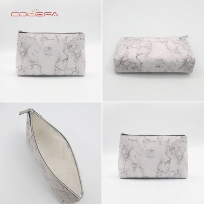 Customized Washable Kraft Paper Bag with Zipper Digital Print Toiletry Bag Paper Full-Printed Makeup Cosmetic Pouch with LOGO