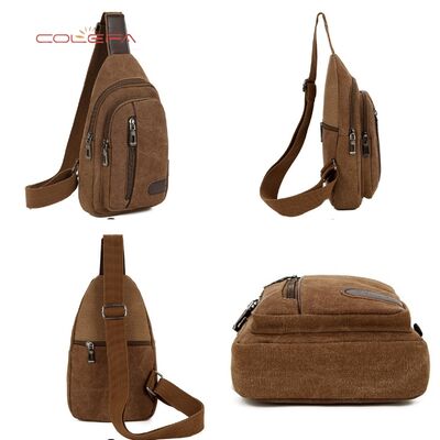 New Men's Chest Bag Casual Sports Shoulder Canvas Durable Crossbody Chest Bag for Construction Work Wholesale Customized Bags