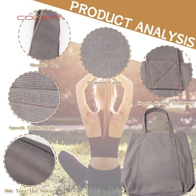 Colefa 2026 Best-Selling Yoga Pilates Mat Bags Canvas Tote Outdoor Exercise Gear Travel Yoga Mat Shoulder Bag with Custom LOGO