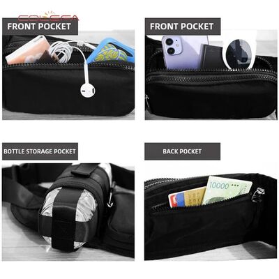 2026 Hot-Selling Custom Oxford Running Water Bottle Waist Bag Large Capacity Storage with Easy-Access Opening Reflective Design