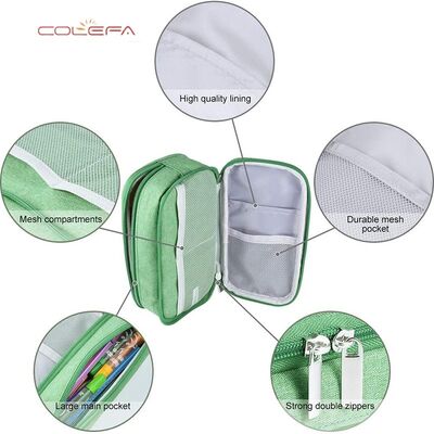 Nylon Large-Capacity Multi-Function Pencil Case Three-Layer Stationery Organizer Elementary School Student Pencil Storage Bag