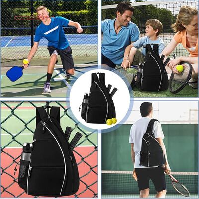 400D Oxford Fabric Tennis Sports Racket Bag Backpack Storage Pouch Breathable Portable Backpack Container with Customized Logo