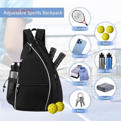 400D Oxford Fabric Tennis Sports Racket Bag Backpack Storage Pouch Breathable Portable Backpack Container with Customized Logo