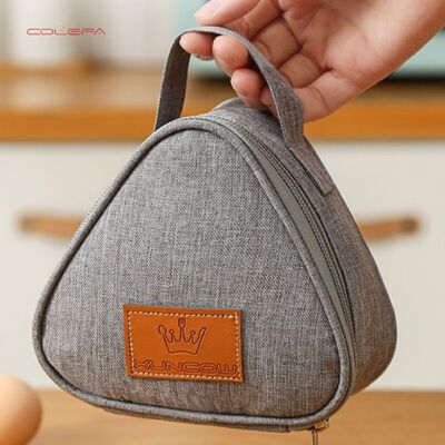 Small Breakfast Insulated Bag Portable Lunch Box Bag Handheld Children's Commuting Freshness-Preserving Triangle Rice Ball Pouch