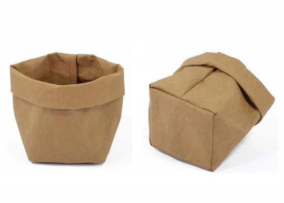 Recycled Kraft Paper Storage Bags Grocery Toys Washable Paper Storage Bags
