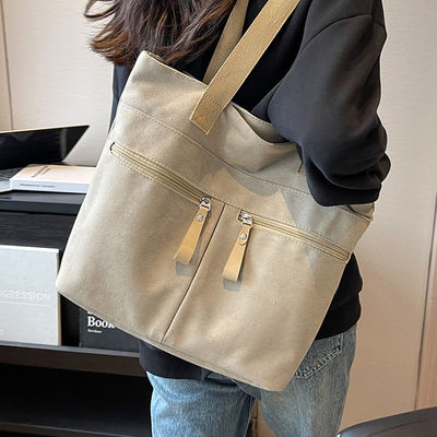 2026 personnalisé en gros de haute qualité grosse charge lourde toile blanche femme sac à main blanc simple coton toile sac à main avec customi