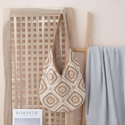 2025 New Style Floral Weave Bag Handwoven Daisy Straw Bag Women's Travel & Vacation Single Shoulder Tote Bags Wholesales