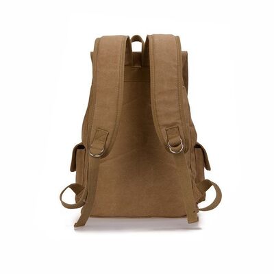 Retro Brown Canvas Backpack Multi-functional Inner Pockets Large Capacity Outdoor Sports Backpack Durable and long-lasting Style