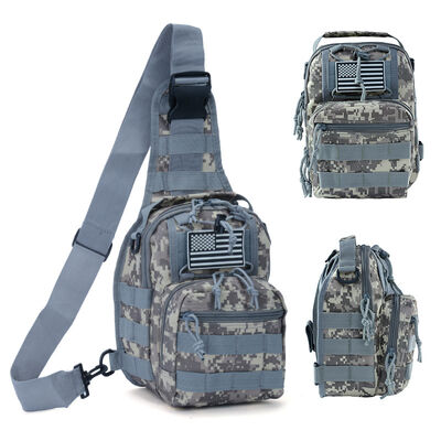 Wholesale Hotsale Camo Oxford Fabric Shoulder Chest Bags for Men Outdoor Hiking Chest Pouch with Premium Aesthetic LOGO