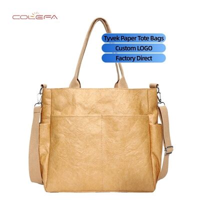 Sac fourre-tout en papier DuPont/Tyvek lavable, résistant aux plis, indéchirable, sac en papier tendance vintage, sac à main écologique, sac à bandoulière