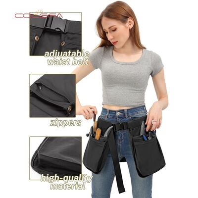 Sac banane en polyester multi-poches à fermeture éclair, léger, ajusté, trousse à outils, sac de taille de randonnée extérieur multifonctionnel en gros