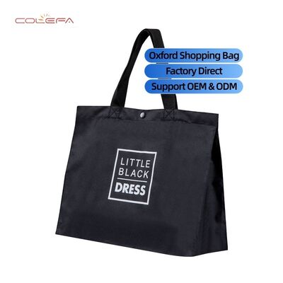 Sac de courses en tissu Oxford noir, moderne, de voyage, écologique, fourre-tout, sac de supermarché, grande capacité, pliable, épaissi, sac de rangement