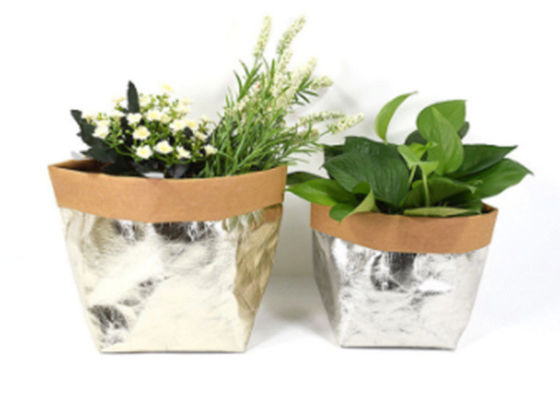 2026 Sacs de rangement en papier kraft métallique lavable en gros pour fruits légumes aliments pain fleur